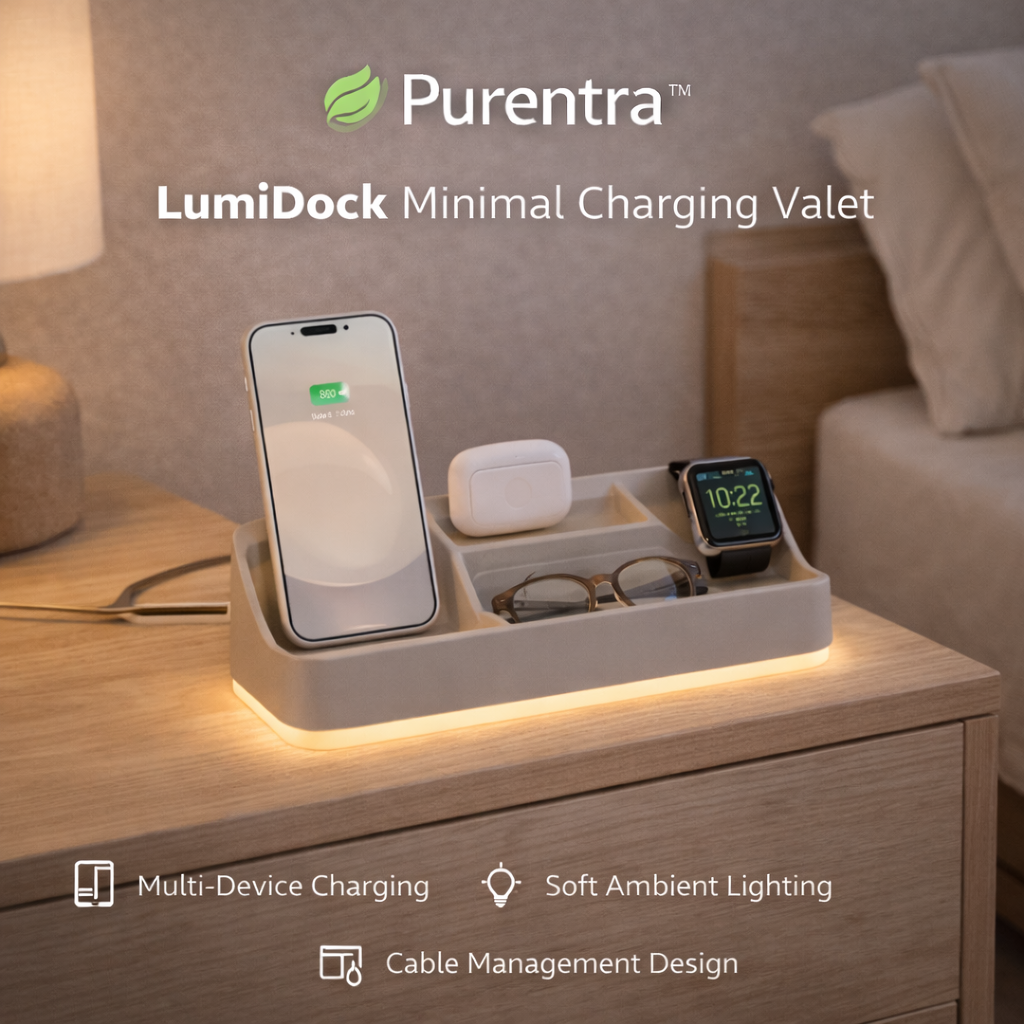 Purentra™ LumiDock Minimal Charging Valet