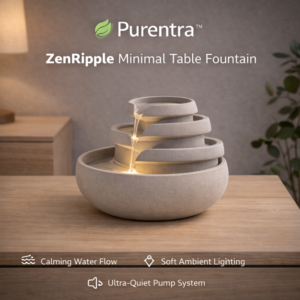Purentra™ ZenRipple Minimal Table Fountain