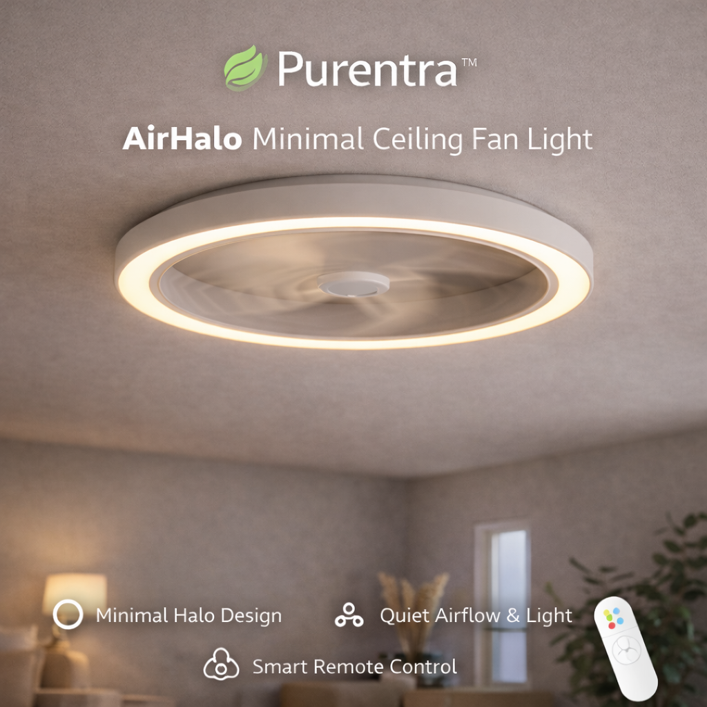 Purentra™ AirHalo Minimal Ceiling Fan Light