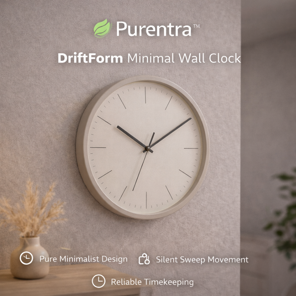 Purentra™ DriftForm Minimal Wall Clock